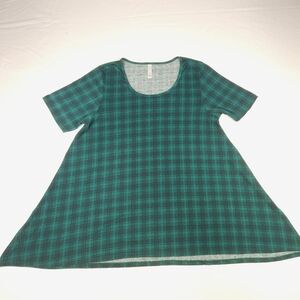 Green Plaid Short Sleeve Dress